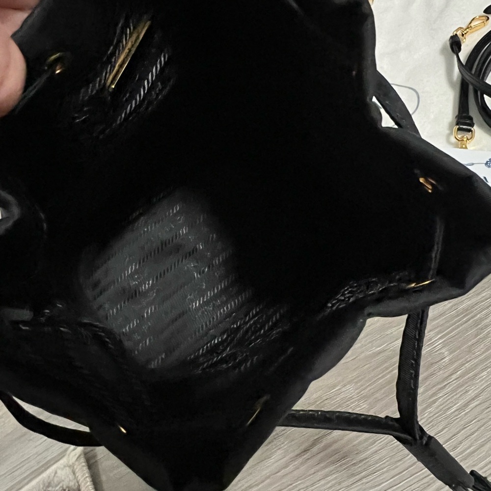 Prada Black Nylon Bucket Bag with Gold hardware - Picture 11 of 13